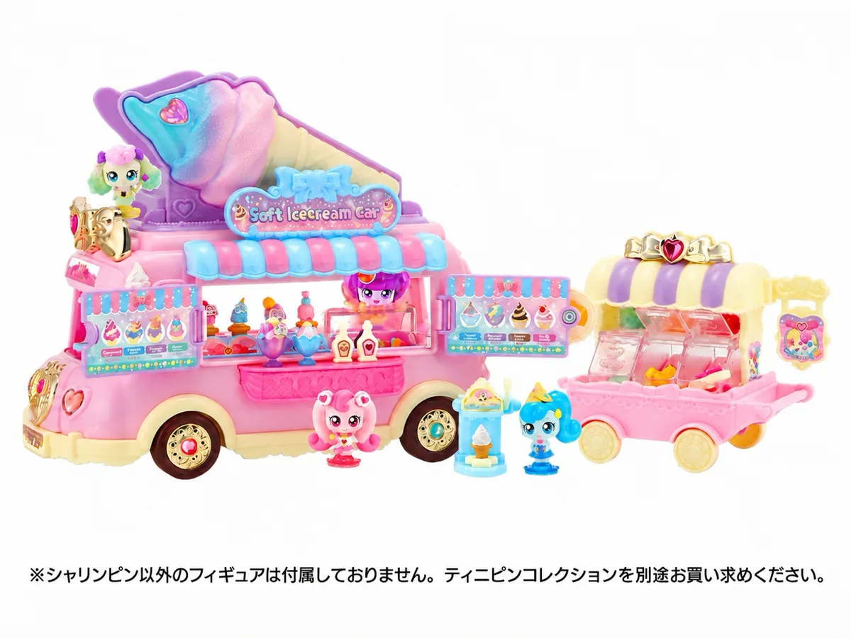 デザート キャッチ！ティニピン アイスクリームカー セット全体